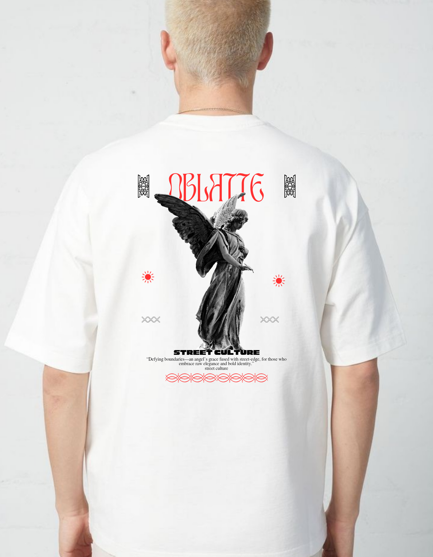 Oblatte Oversized White Graphic Tee